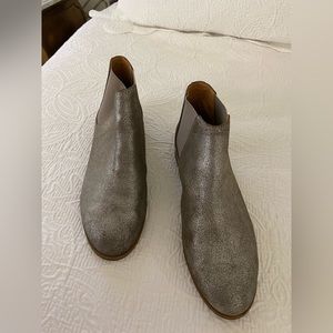 Frye Mika Chelsea ankle boots. Color is called pewter . Metallic